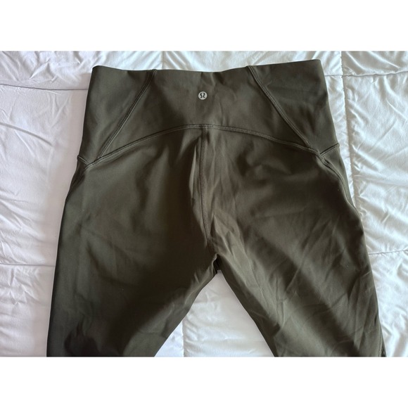 Lululemon Train Times Crop (17" Inseam) Olive Green Size 10 Workout Gym EUC - Picture 9 of 13